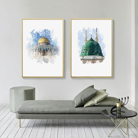 Abstract Islamic Mosque Modern Canvas Print - Islamic Gallery