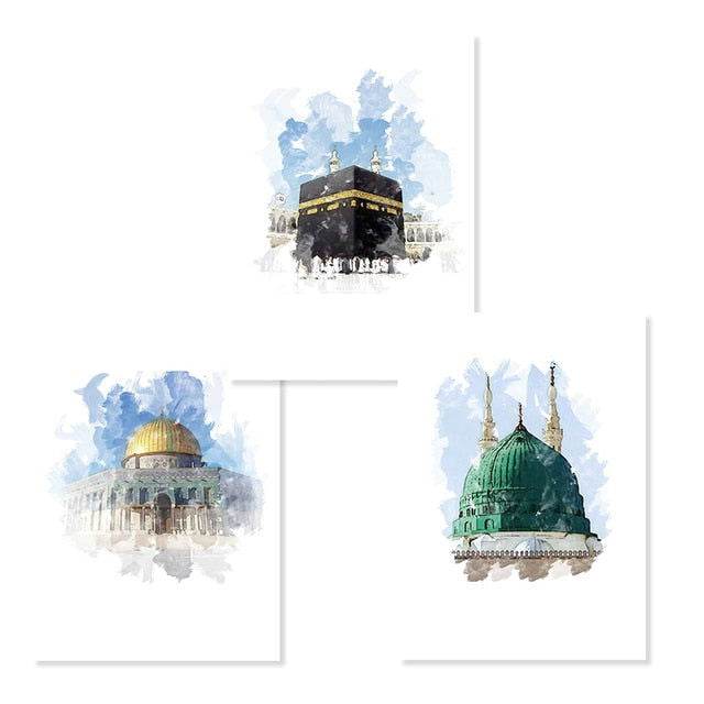 Abstract Islamic Mosque Modern Canvas Print - Islamic Gallery