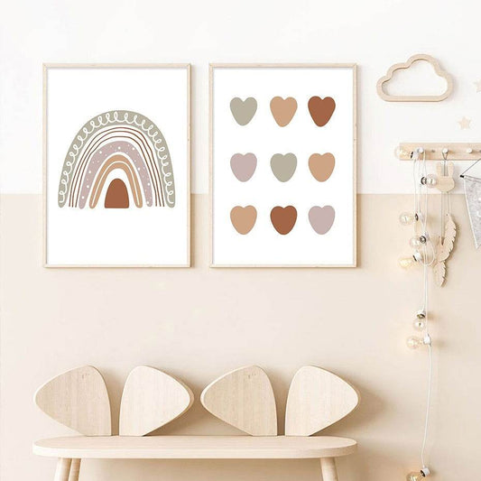 Bismillah Sweet Heart Kids Poster Nursery Canvas - Islamic Gallery