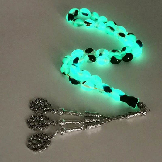 Blue Luminous Resin Rosary Prayer beads - Islamic Gallery