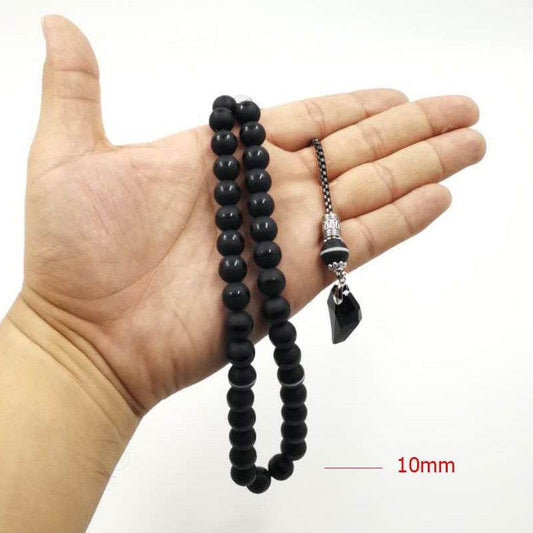 Crystal And Agates Stone Black Prayer Beads - Islamic Gallery