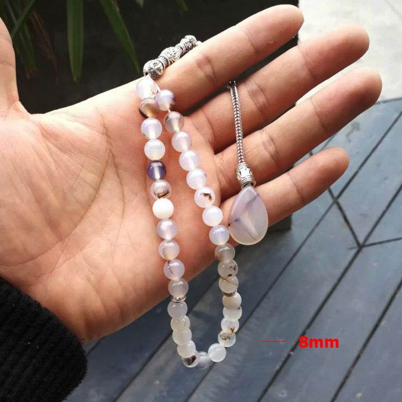 Natural Agates Stone Luxurious Prayer Beads - Islamic Gallery