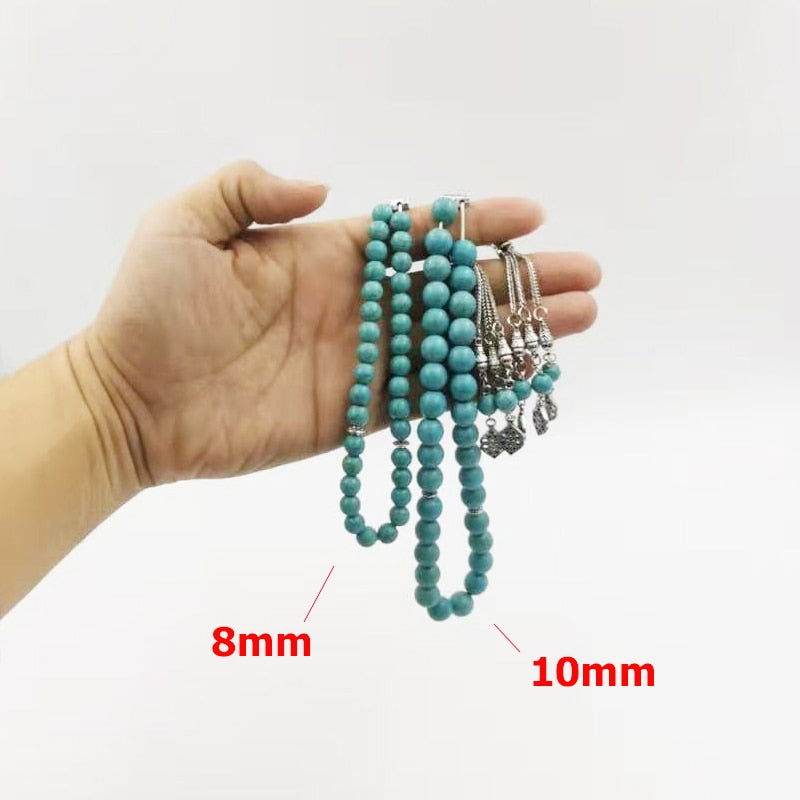 Synthesis Blue Turquois Stone Prayer Beads - Islamic Gallery