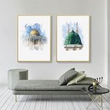 Abstract Islamic Mosque Modern Canvas Print - Islamic Gallery
