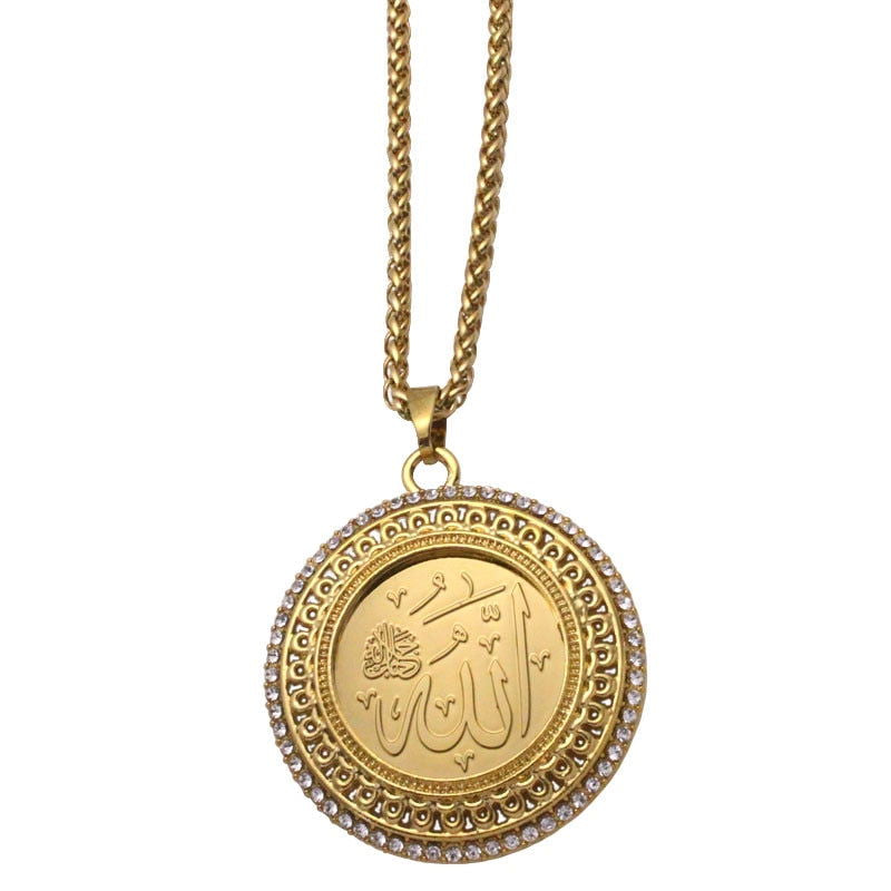Allah Crystal Arabic Necklace Islamic Jewelry - Islamic Gallery
