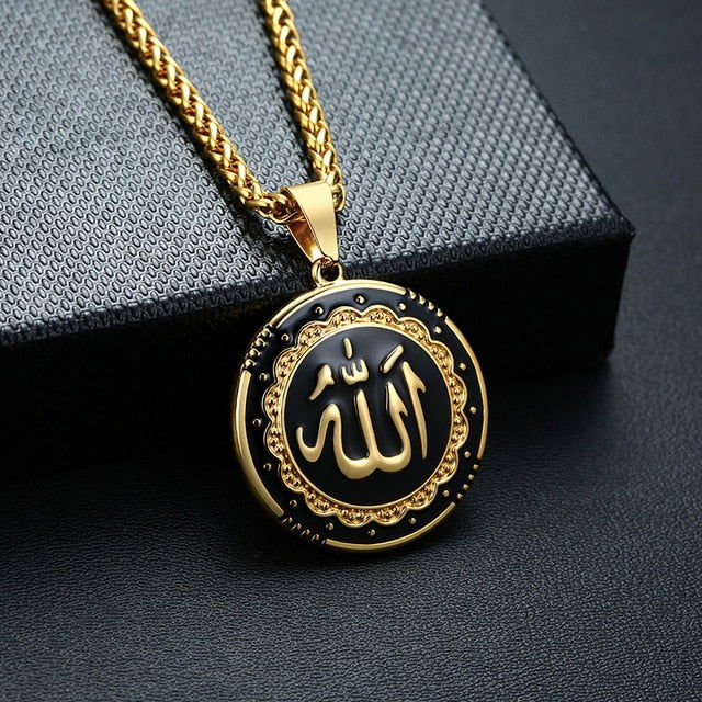 Allah Name Necklaces Gold Stainless Steel Jewelry - Islamic Gallery