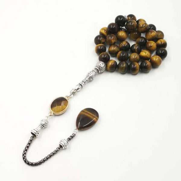 Natural Tiger Eye stone Prayer Beads - Islamic Gallery