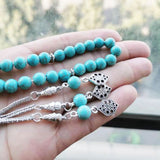 Synthesis Blue Turquois Stone Prayer Beads - Islamic Gallery