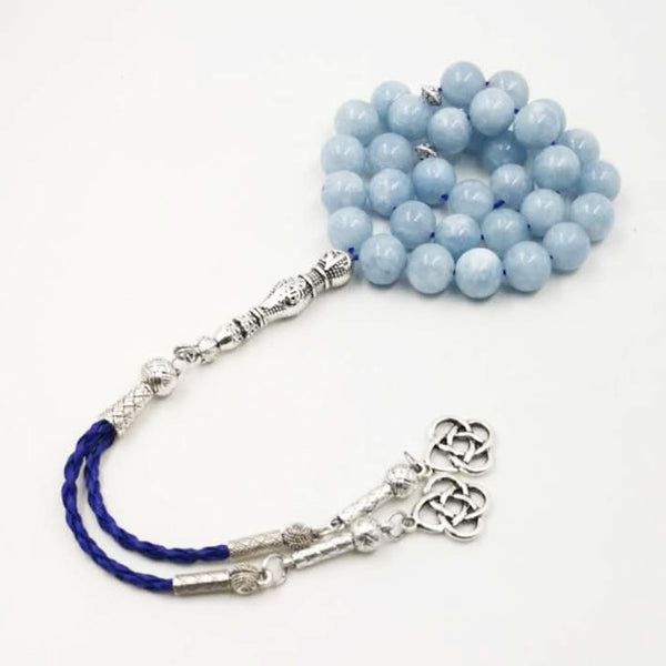 Natural Aquamarines stone Luxury Prayer Beads