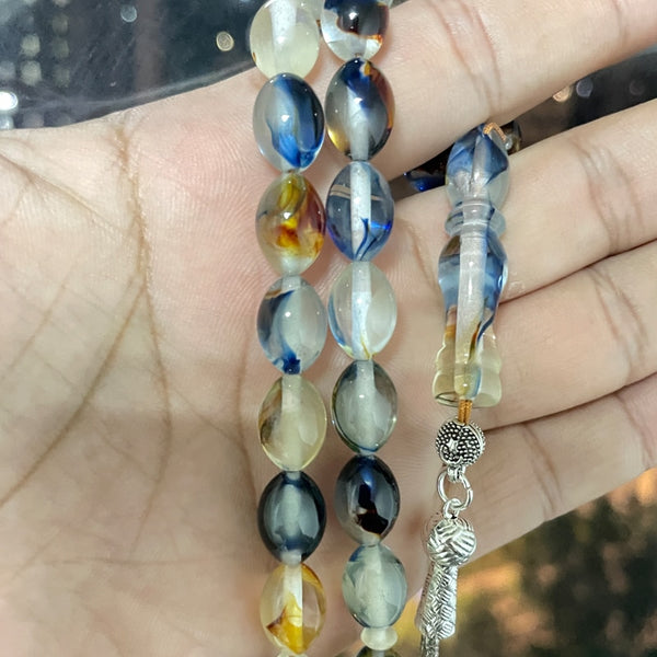 Blue Luminous Resin Rosary Prayer beads