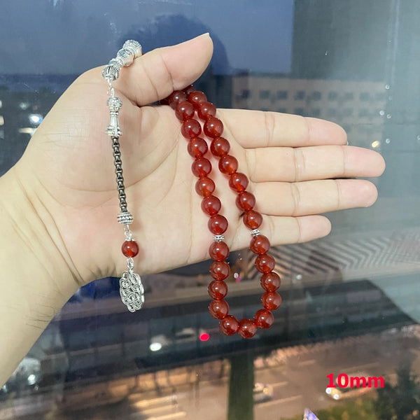 Natural Red Agates Chalcedony Prayer Beads