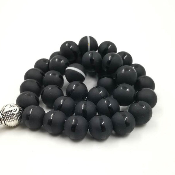 Crystal And Agates Stone Black Prayer Beads