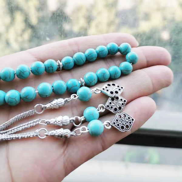 Synthesis Blue Turquois Stone Prayer Beads